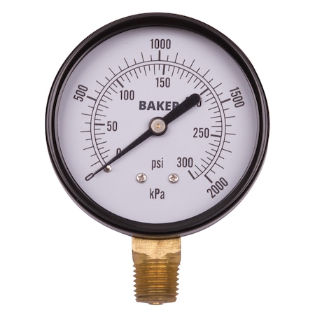 Baker Instruments LVBNA-300P Pressure Gauge, 0-300 PSI LVBNA-300P